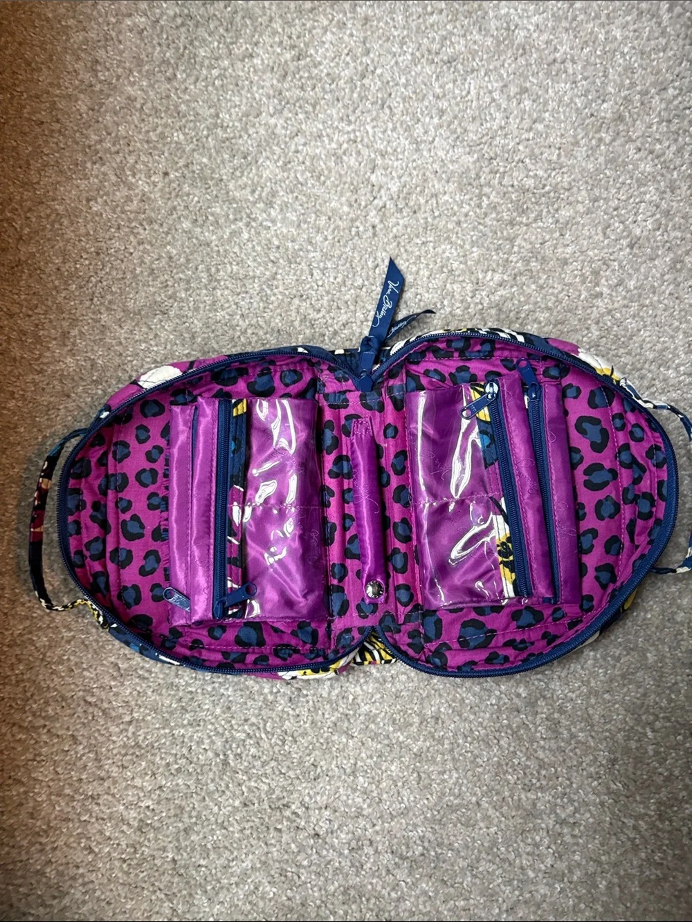 Vera Bradley African Violet Floral Quilted Jewelry Bag